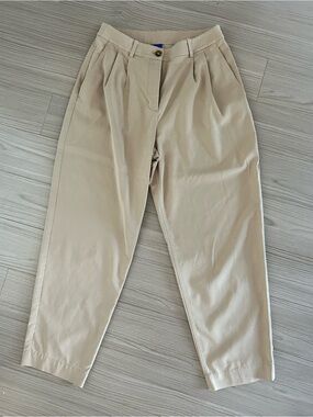 Kit and Ace Pleated Chino Pants - Light Beige